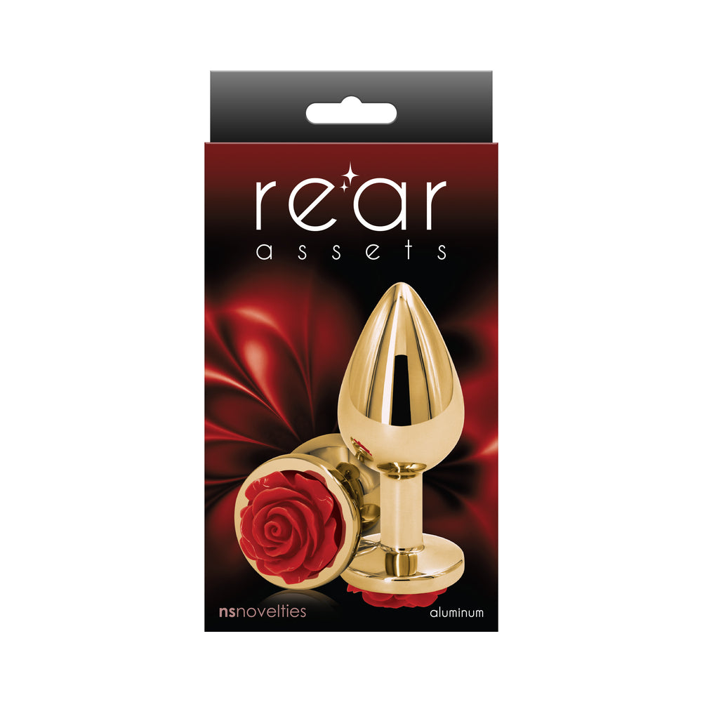 Rear Assets Rose Anal Plug - Medium - Red