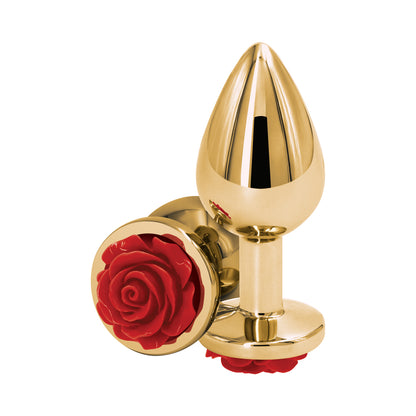 Rear Assets Rose Anal Plug - Medium - Red