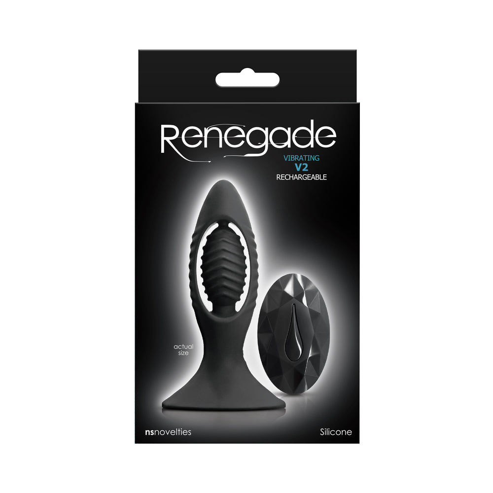 Renegade V2 Rechargeable Anal Plug With Remote - Black