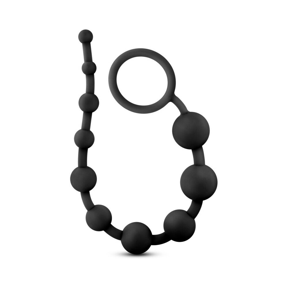 Anal Adventures Platinum Silicone 10 Anal  Beads - Black