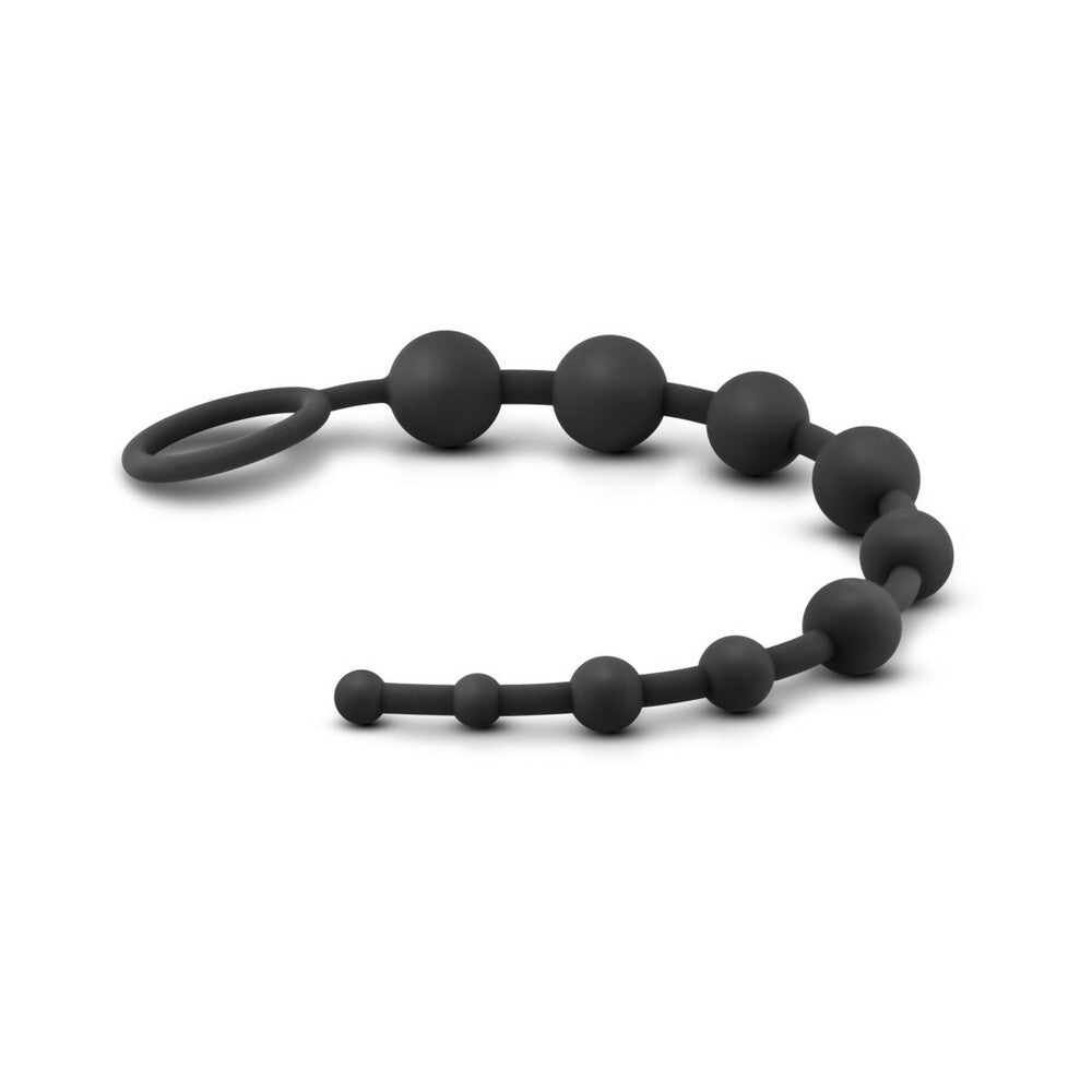 Anal Adventures Platinum Silicone 10 Anal  Beads - Black