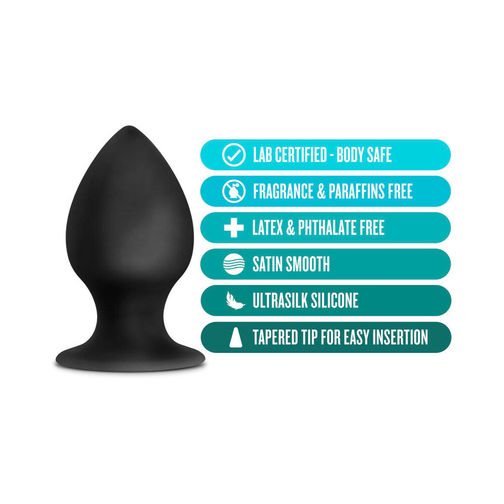 Anal Adventures Platinum Silicone Anal Stout Plug - Large Black