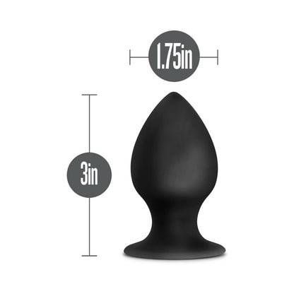 Anal Adventures Platinum Silicone Anal Stout Plug - Medium Black