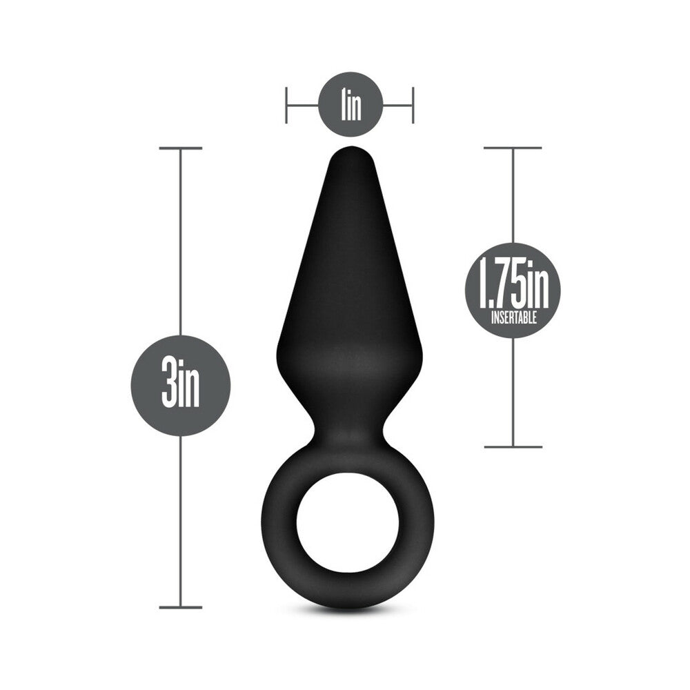 Anal Adventures Platinum Silicone Loop Plug - Small Black