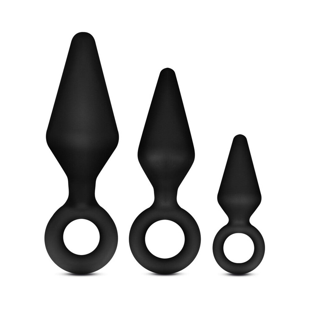 Anal Adventures Platinum Silicone Loop Plug Kit - Black