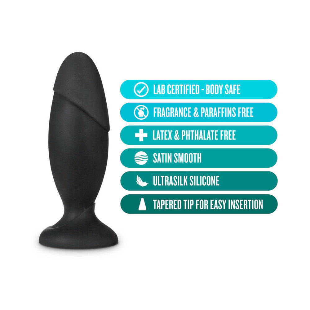 Anal Adventures Platinum Silicone Rocket Plug - Black