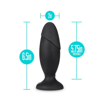 Anal Adventures Platinum Silicone Rocket Plug - Black