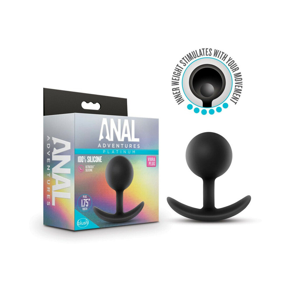 Anal Adventures Platinum Silicone Vibra Plug - Black