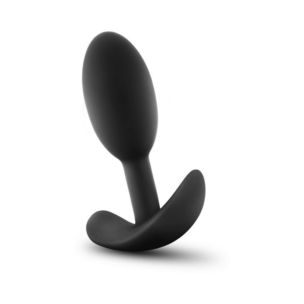 Anal Adventures Platinum Silicone Vibra Slim Plug Small - Black