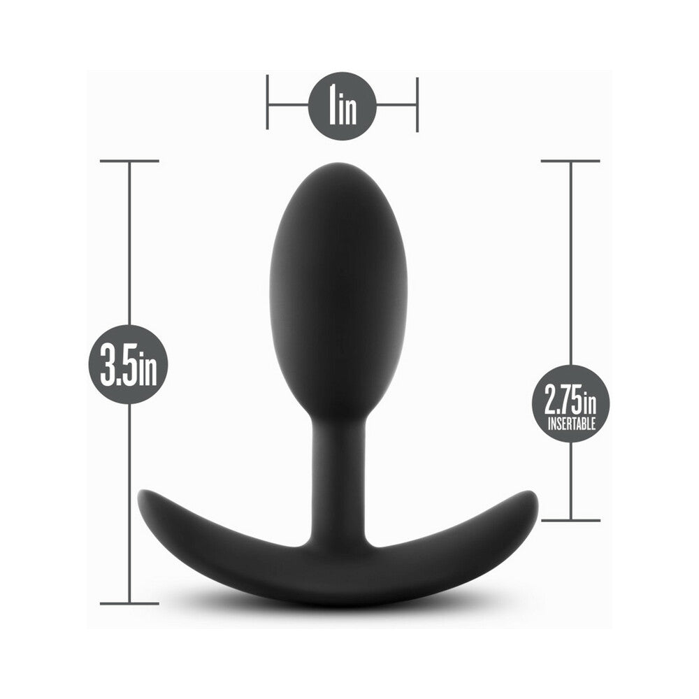 Anal Adventures Platinum Silicone Vibra Slim Plug Small - Black