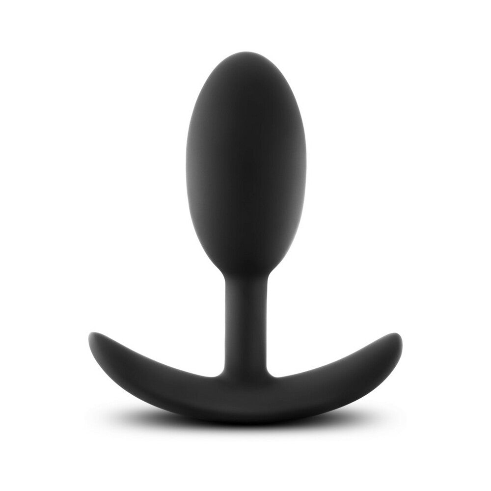 Anal Adventures Platinum Silicone Vibra Slim Plug Medium - Black