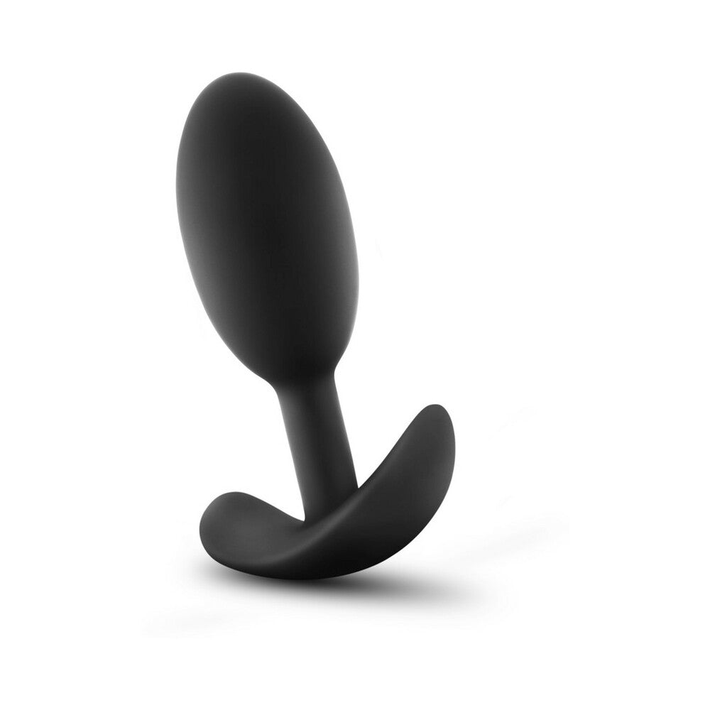 Anal Adventures Platinum Silicone Vibra Slim Plug Medium - Black