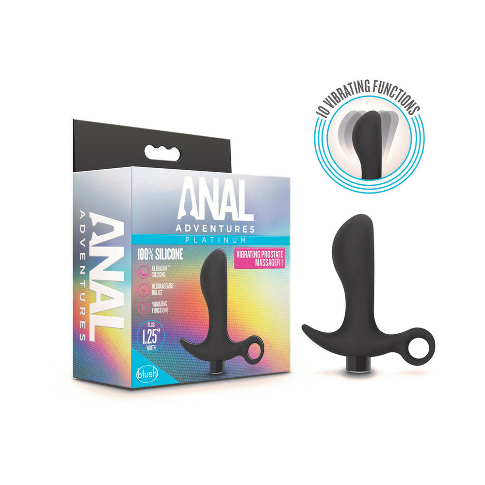 Anal Adventures Platinum Silicone Vibrating Prostate Massager 01 - Black