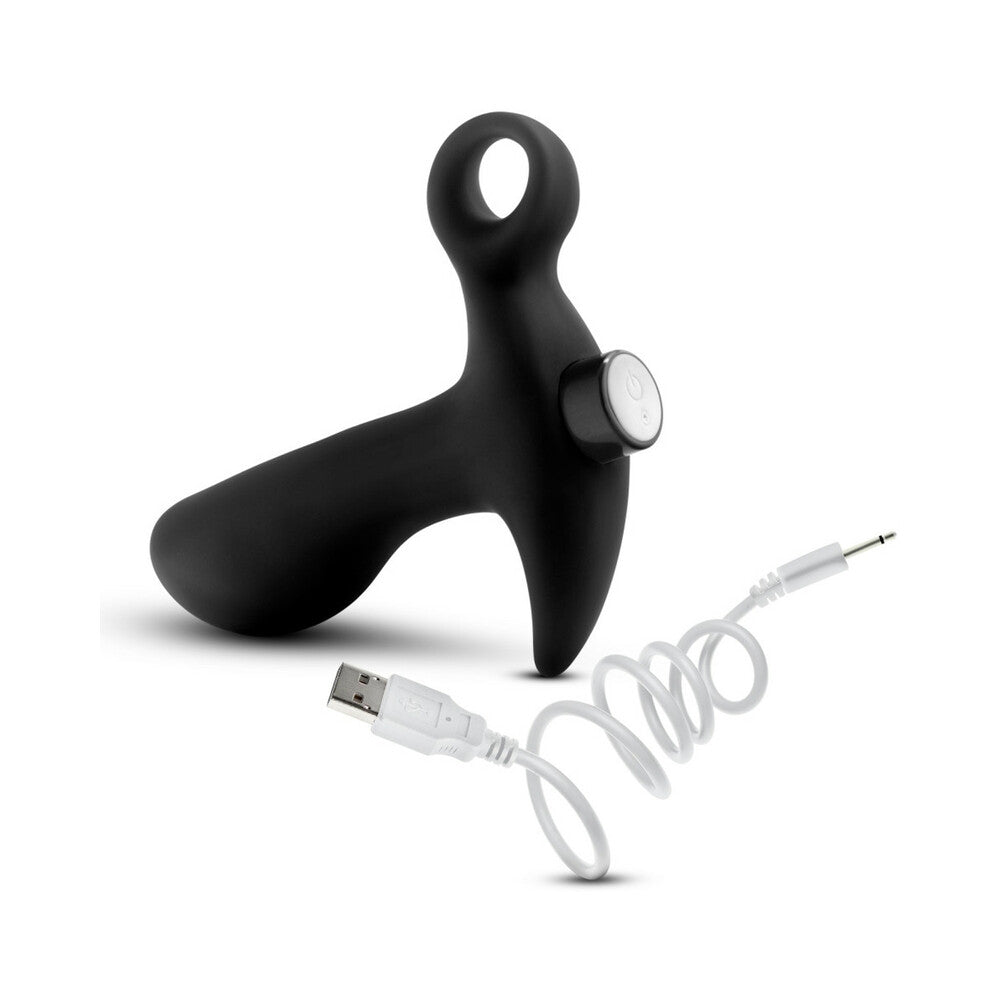 Anal Adventures Platinum Silicone Vibrating Prostate Massager 01 - Black