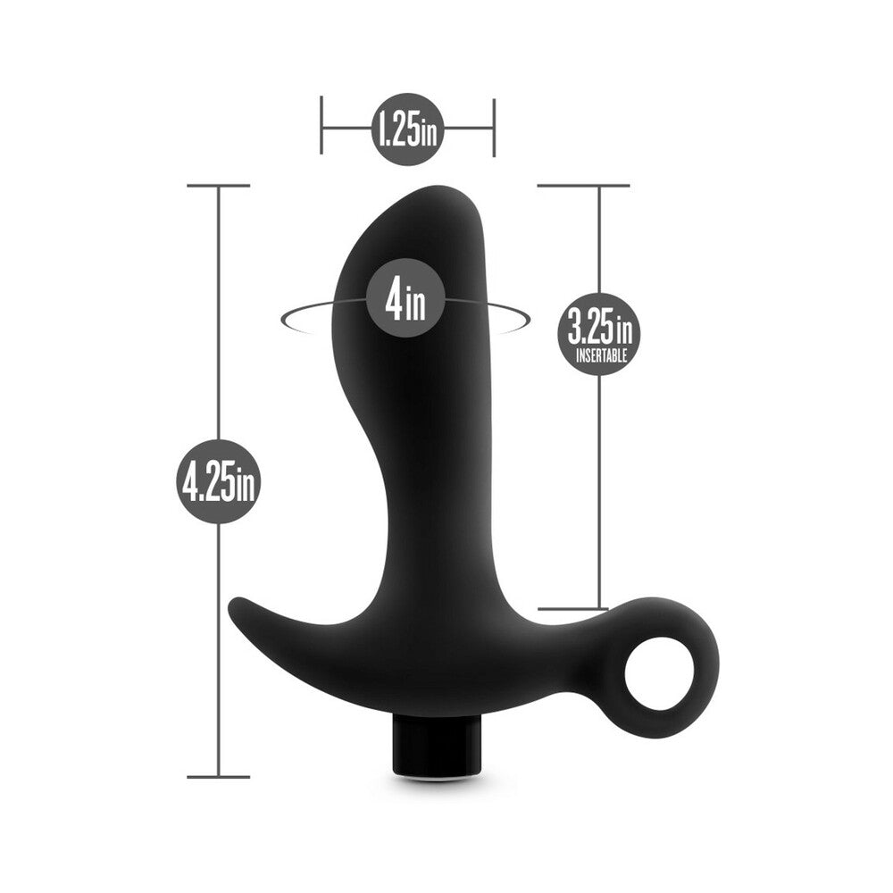 Anal Adventures Platinum Silicone Vibrating Prostate Massager 01 - Black