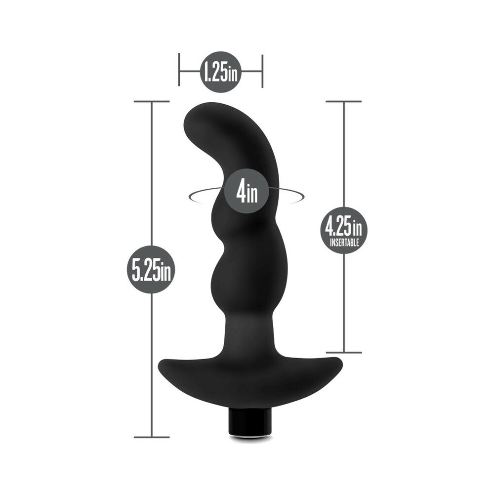 Anal Adventures Platinum Silicone Vibrating Prostate Massager 03 - Black