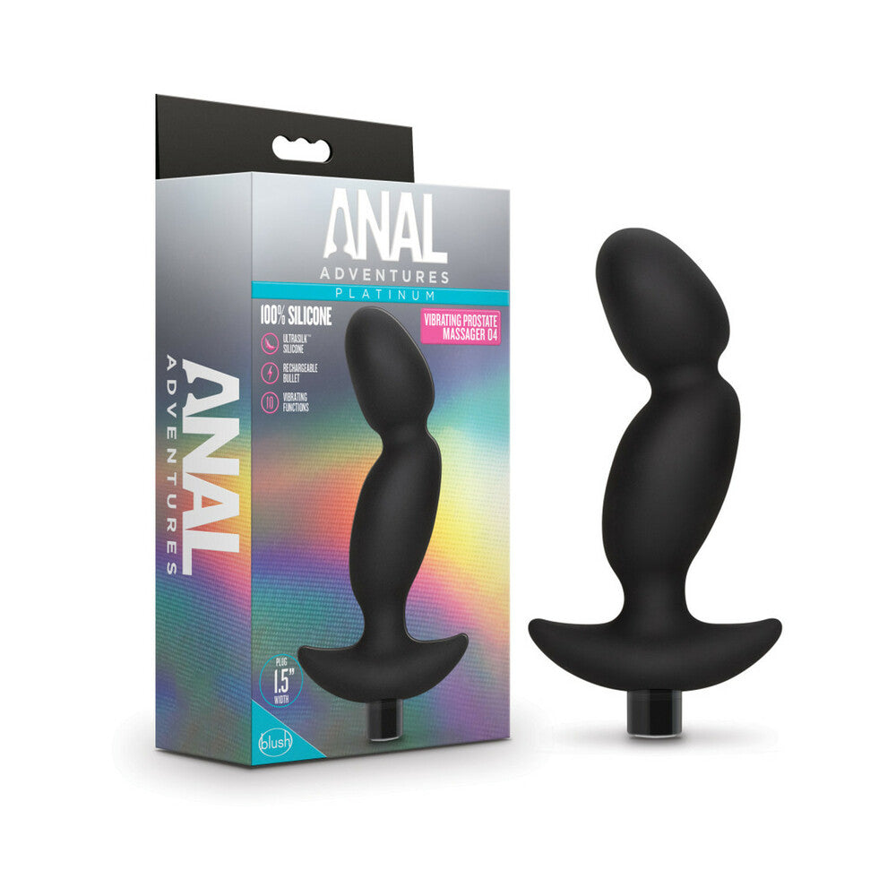 Anal Adventures Platinum Silicone Vibrating Prostate Massager 04 - Black