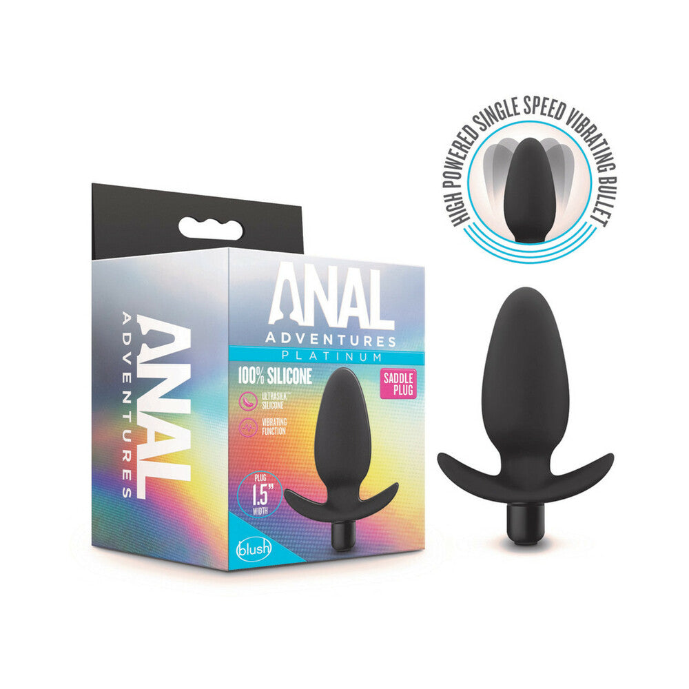 Anal Adventures Platinum Silicone Saddle Plug - Black