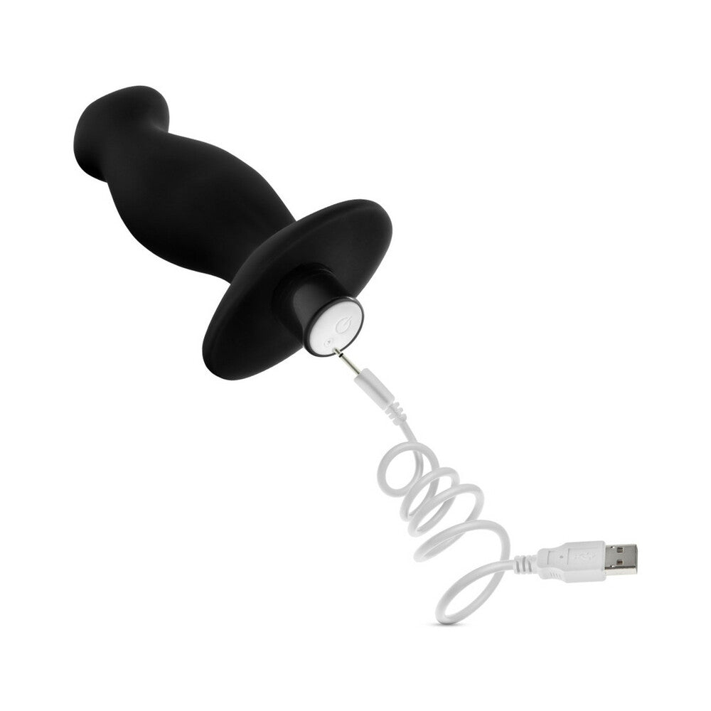 Anal Adventures Platinum Silicone Vibrating Prostate Massager 02 -Black