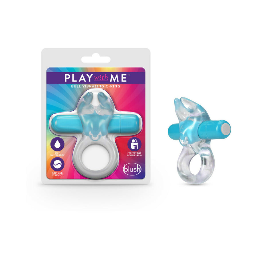 Blush Play With Me Bull Vibrating C Ring - Blue