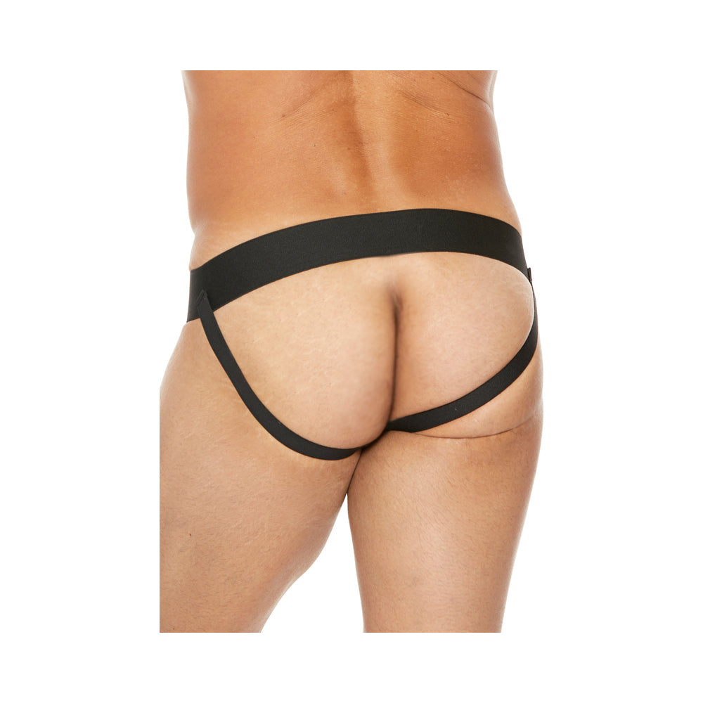 Premium Leather Plain Front With Zip Jock S/M Black