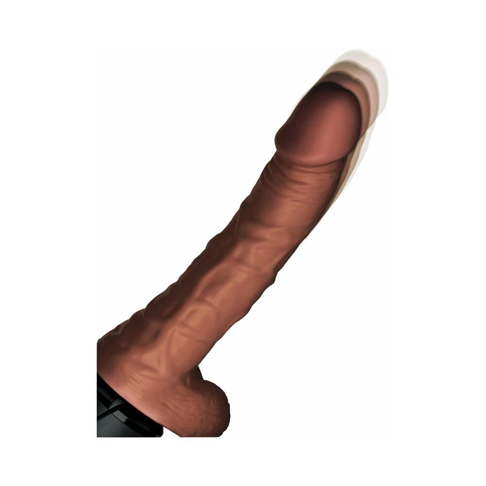 King Cock Plus 7.5 In. Thrusting Cock With Balls Brown