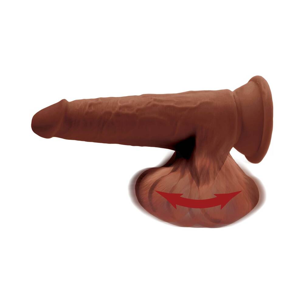 King Cock Plus 8 In. Triple Density Cock With Swinging Balls Brown