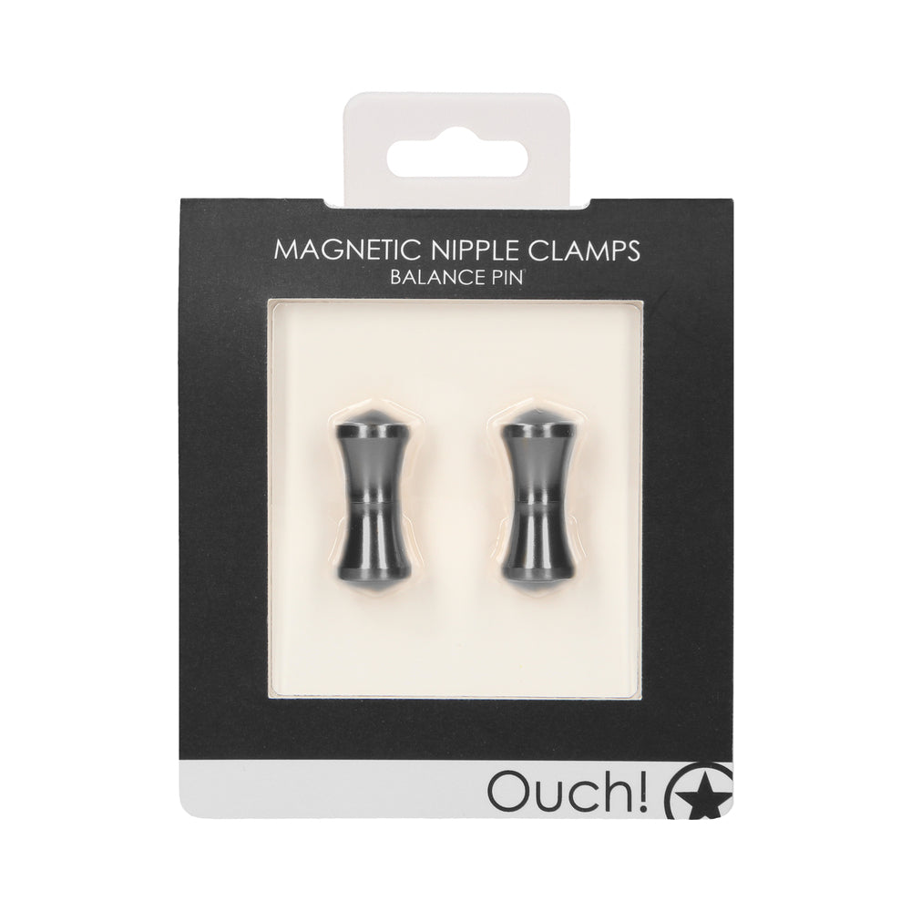 Ouch Magnetic Nipple Clamps - Balance Pin - Grey