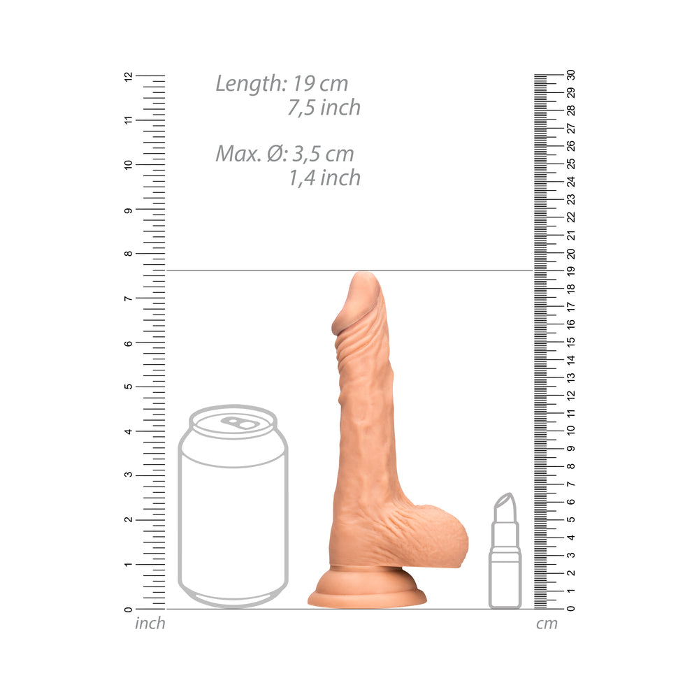 Real Rock Realistic Dildo With Balls - 7&quot; - 17 Cm - Vanilla