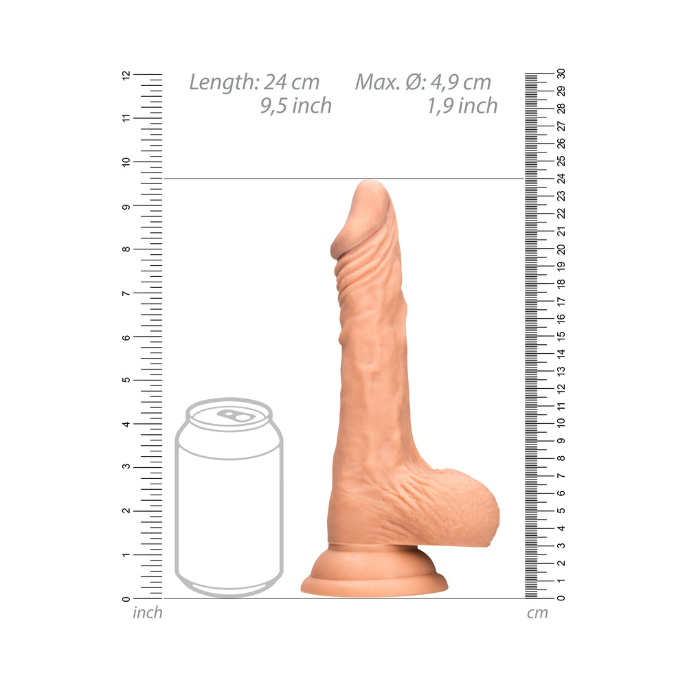 Real Rock Realistic Dildo With Balls - 9&quot; - 23 Cm - Vanilla