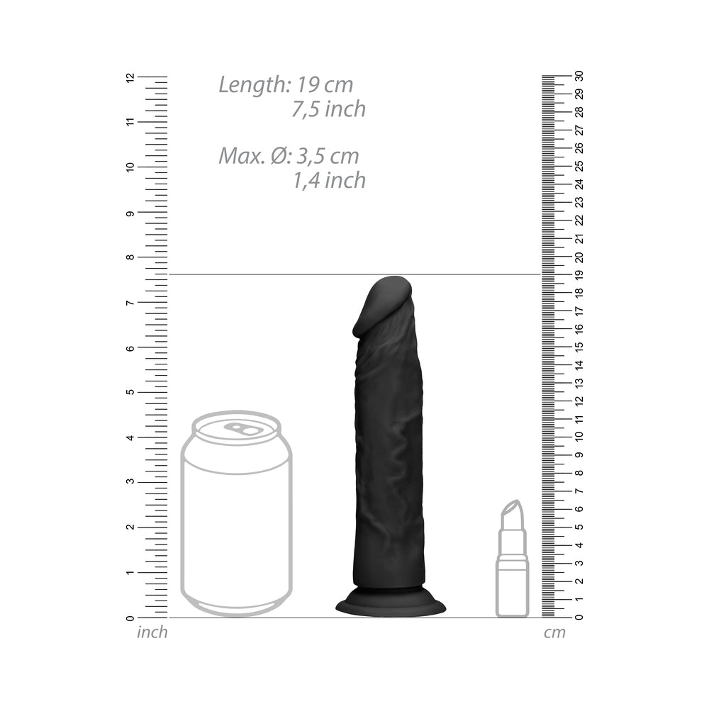 Real Rock Realistic Dildo - 7&quot; - 17 Cm - Chocolate