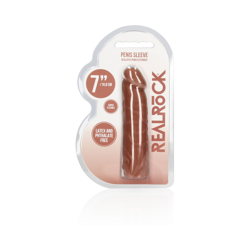 Real Rock Penis Extender - 7&quot; - 17.5 Cm - Mocha