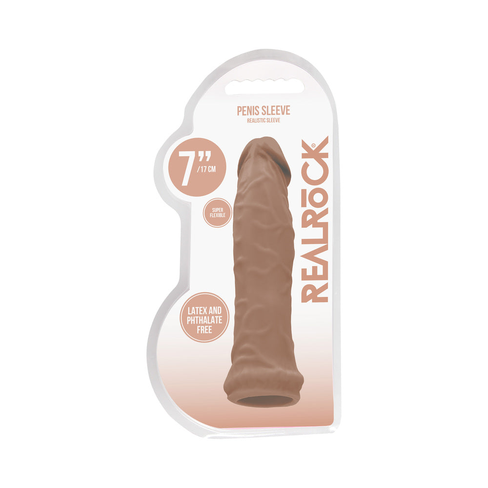 Real Rock Penis Extender - 7&quot; - 17 Cm - Mocha