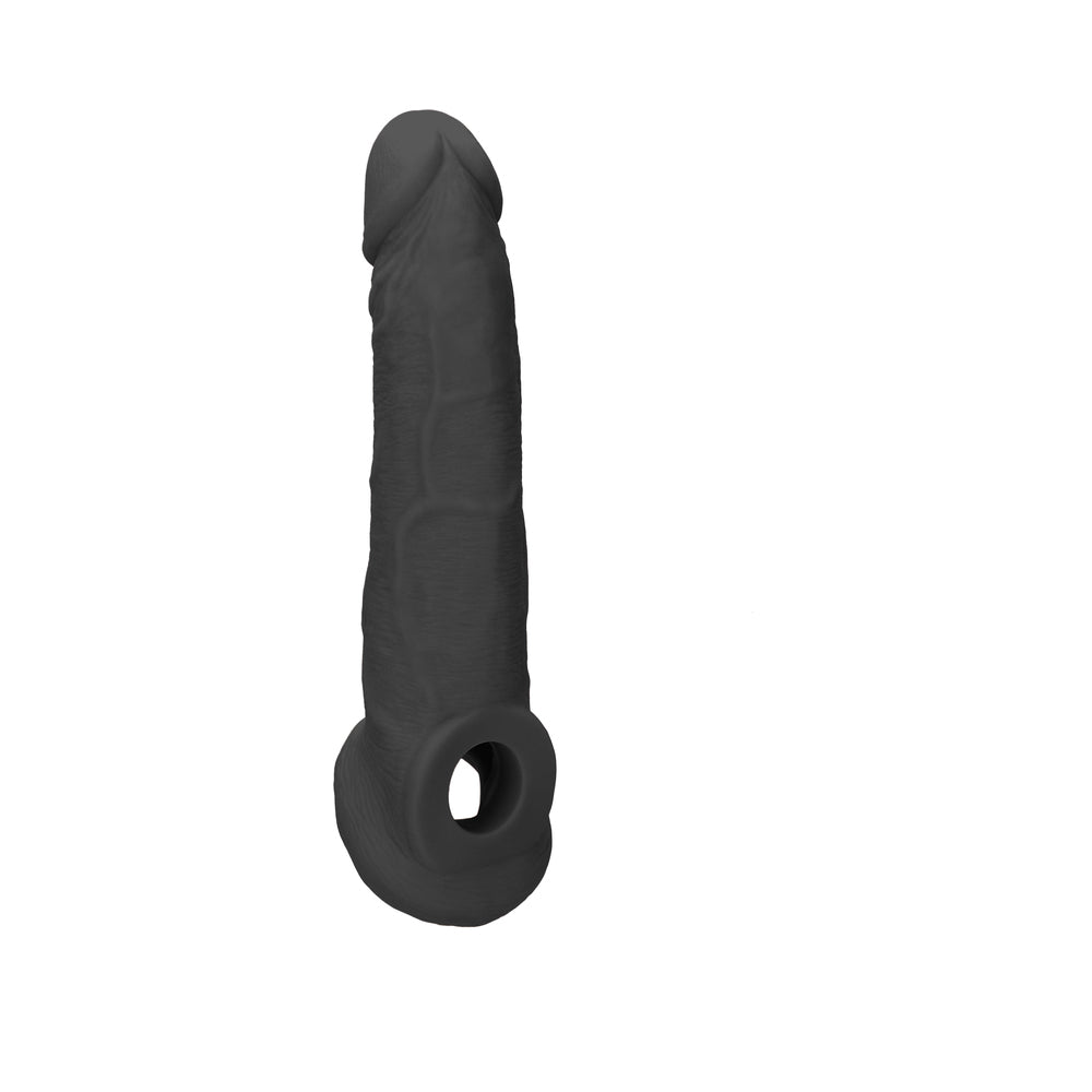 Real Rock Penis Extender With Rings - 9&quot; - 22 Cm - Chocolate