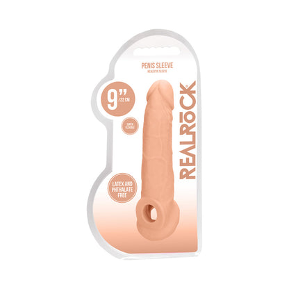 Real Rock Penis Extender With Rings - 9&quot; - 22 Cm - Vanilla