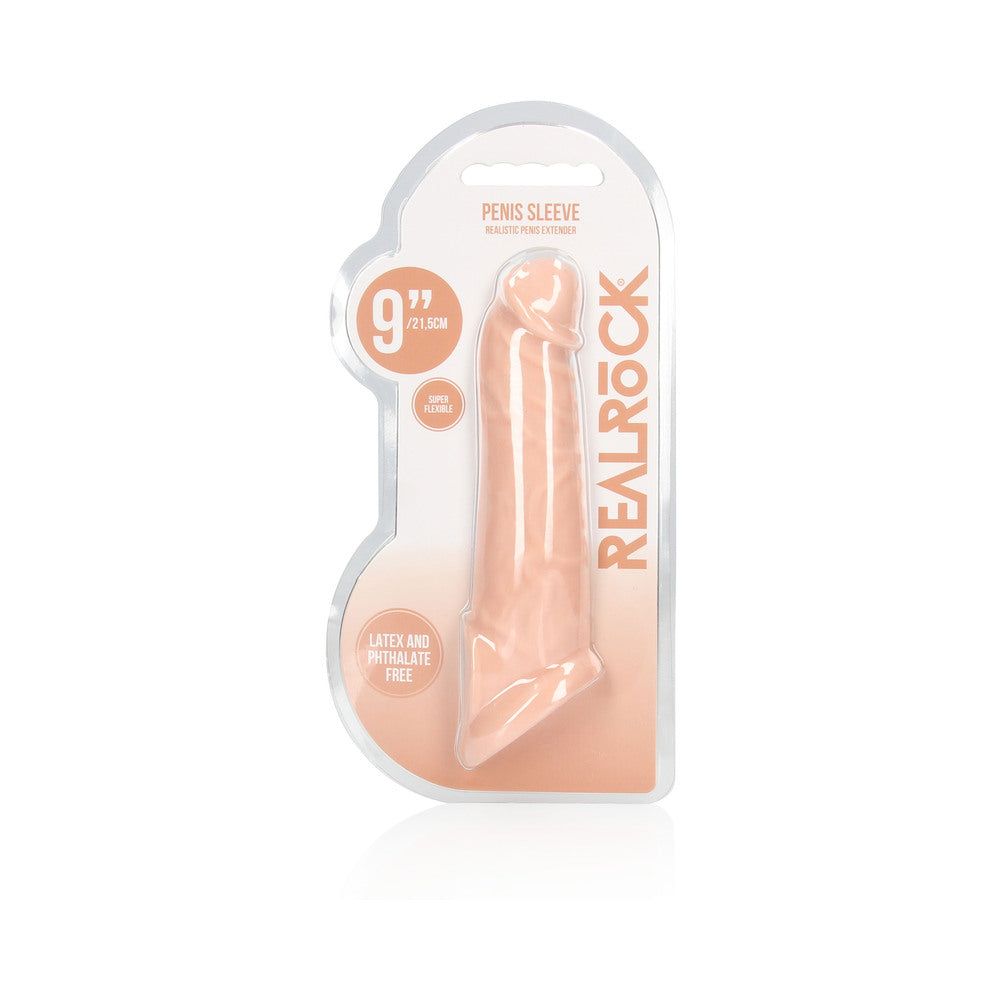 Real Rock Penis Extender With Rings - 9&quot; - 22 Cm - Vanilla