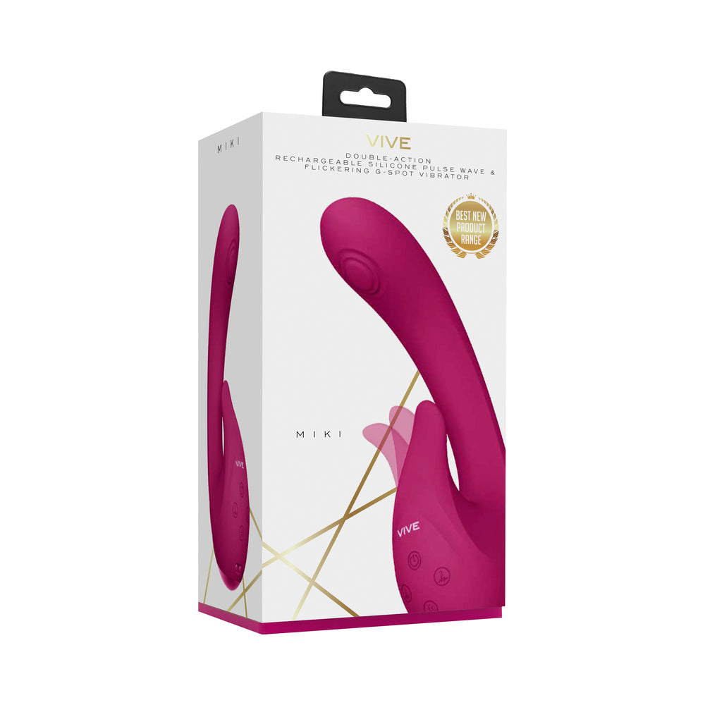 Vive - Miki Rechargeable Pulse-Wave &amp; Flickering Silicone Vibrator - Pink