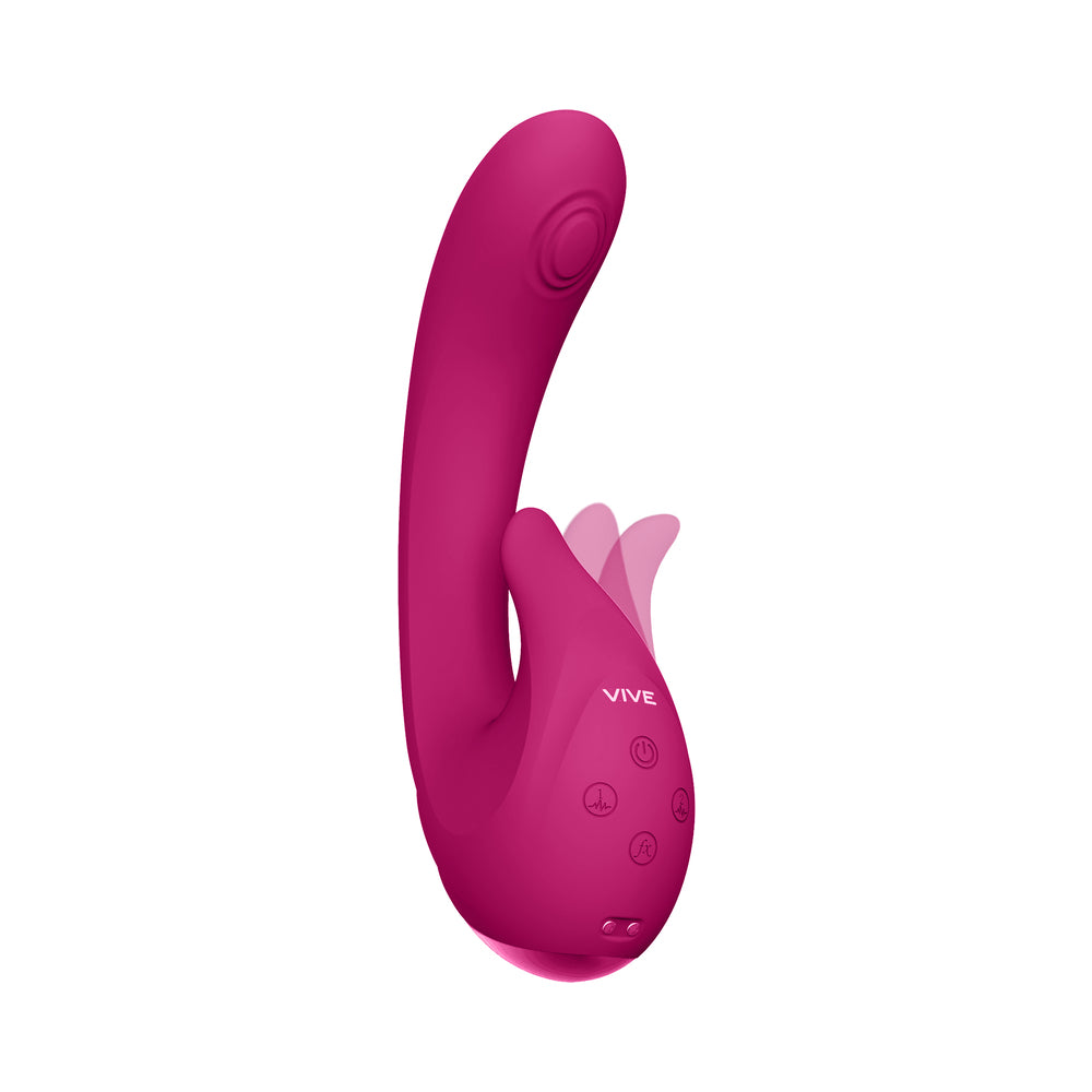 Vive - Miki Rechargeable Pulse-Wave &amp; Flickering Silicone Vibrator - Pink