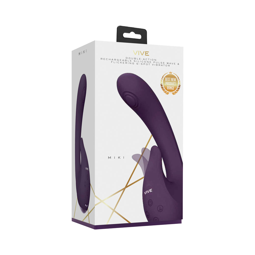 Vive - Miki Rechargeable Pulse-Wave &amp; Flickering Silicone Vibrator - Purple