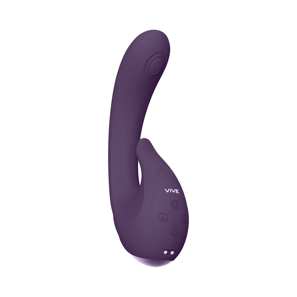 Vive - Miki Rechargeable Pulse-Wave &amp; Flickering Silicone Vibrator - Purple