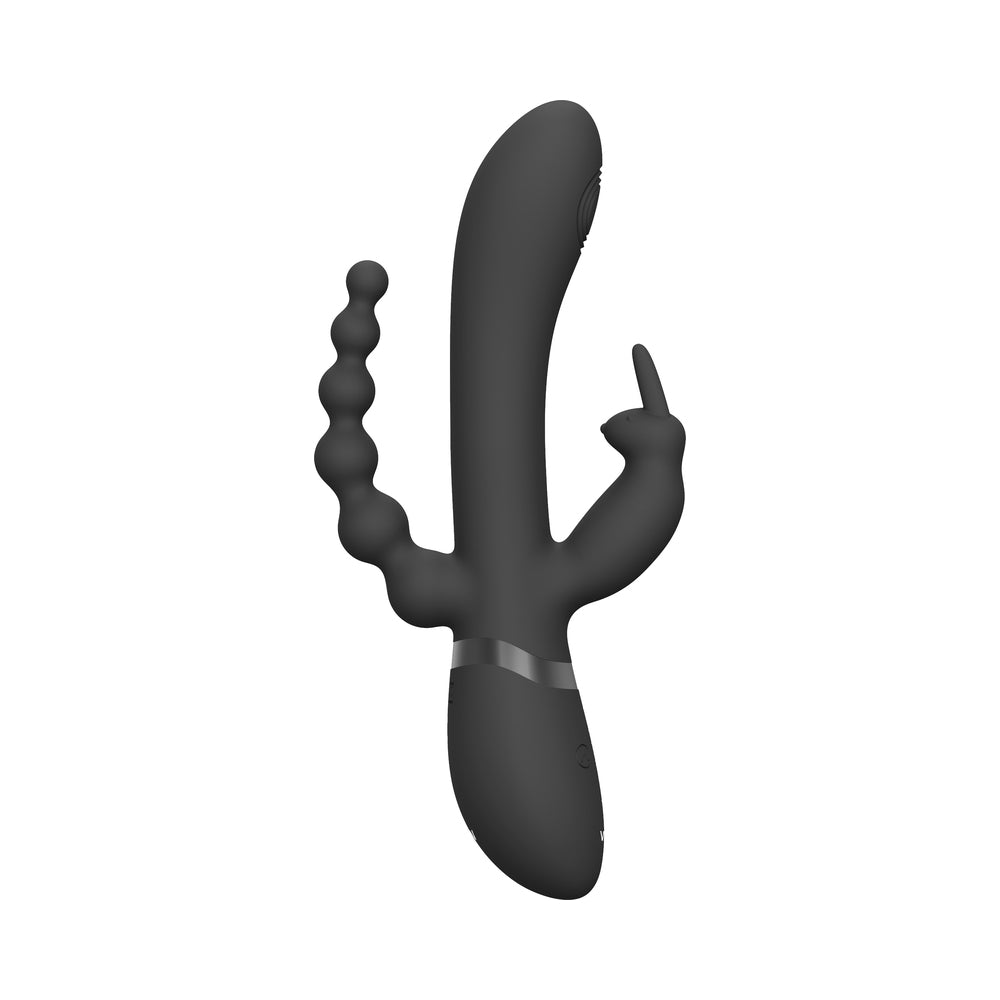 Vive - Rini Rechargeable Pulse-Wave Triple-Motor Silicone Rabbit - Black