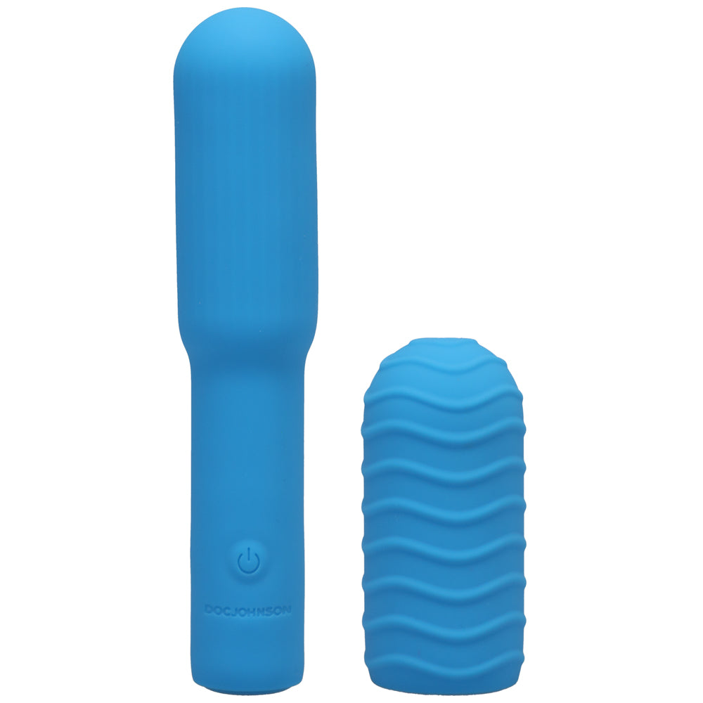 Pocket Rocket Elite Rechargeable Bullet With Removable Sleeve Sky Blue