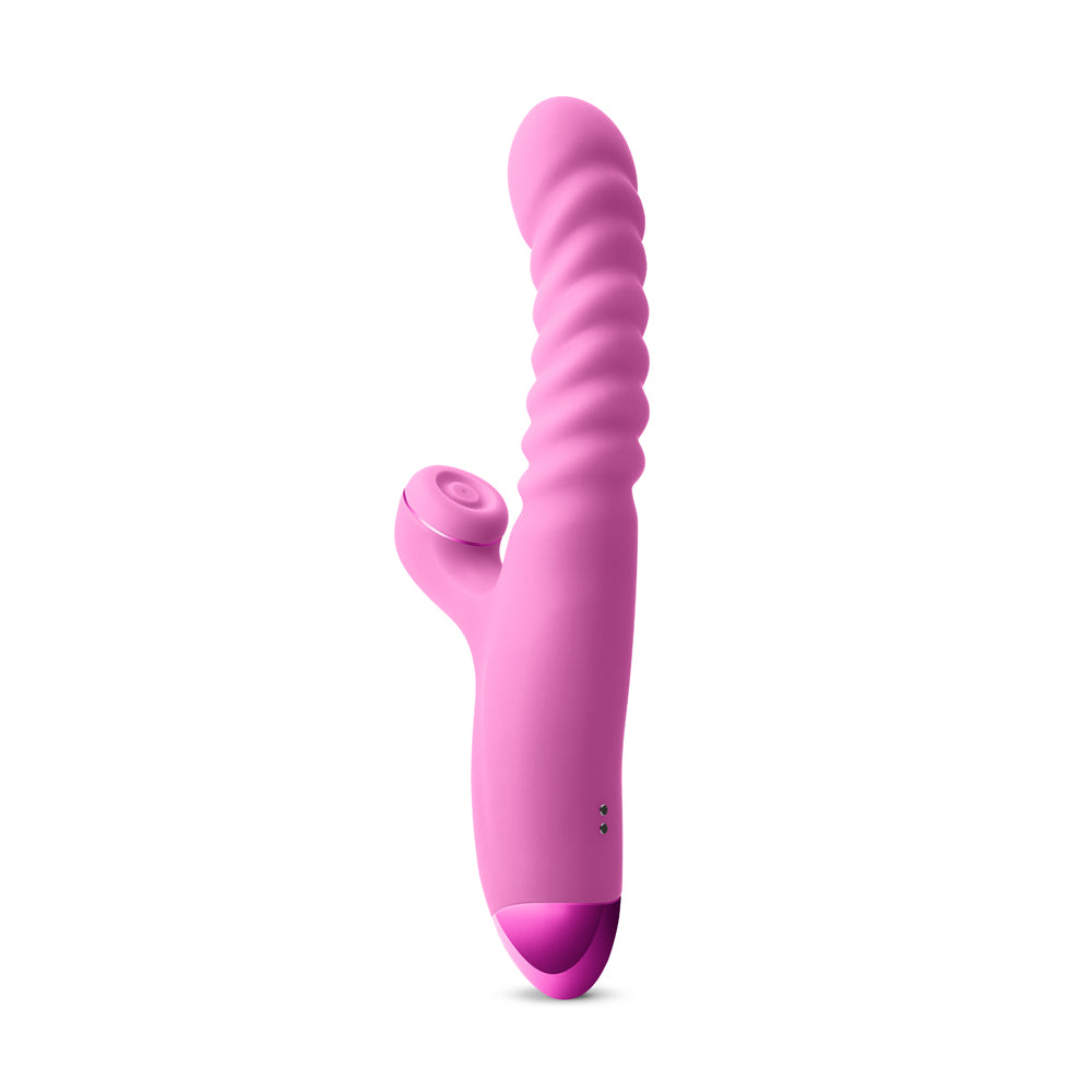 Luxe Nova Thrusting And Throbbing Dual Stimulator Pink