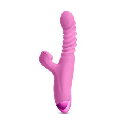 Luxe Nova Thrusting And Throbbing Dual Stimulator Pink