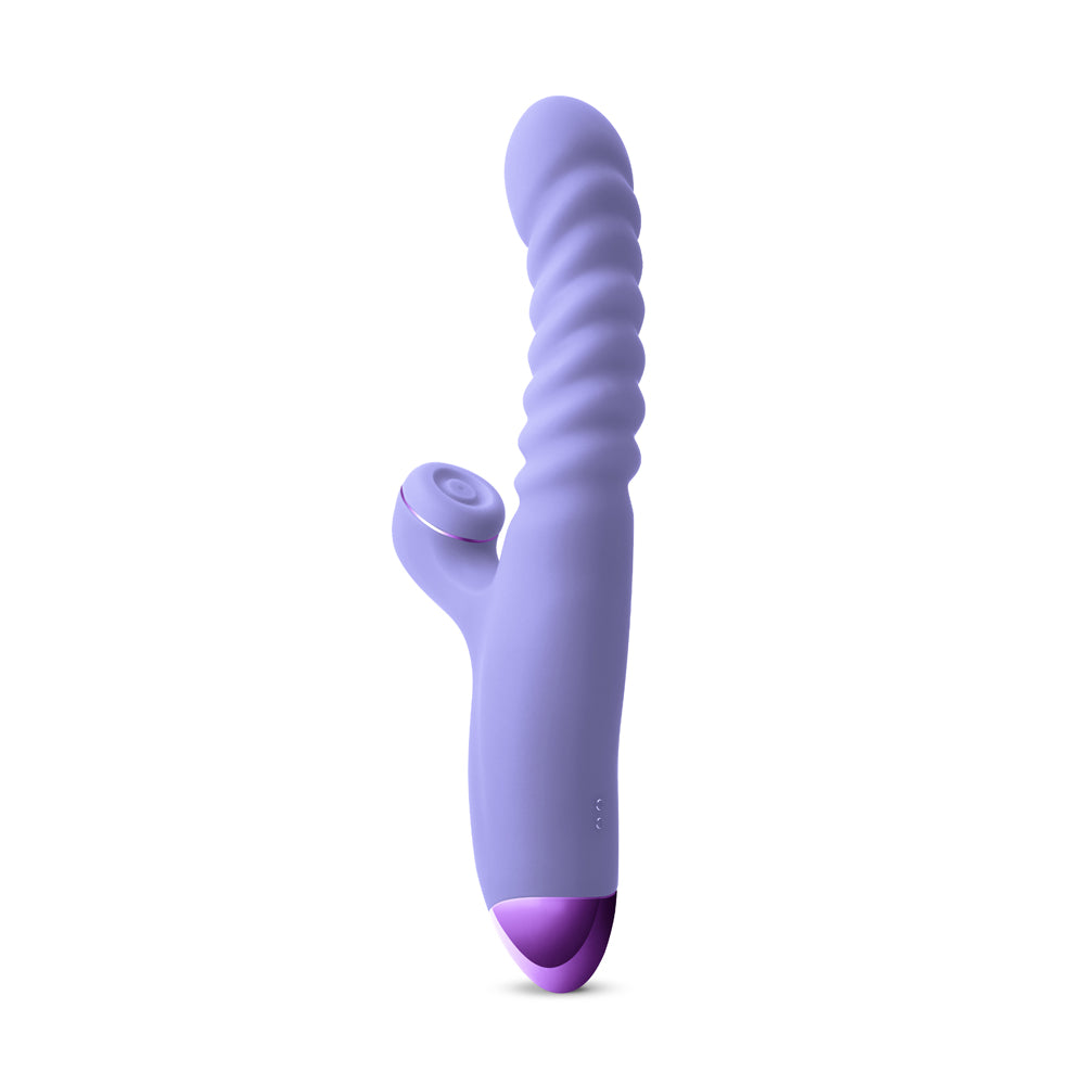 Luxe Nova Thrusting And Throbbing Dual Stimulator Purple