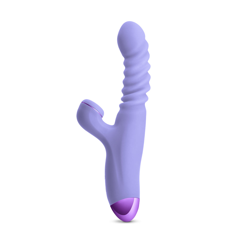 Luxe Nova Thrusting And Throbbing Dual Stimulator Purple