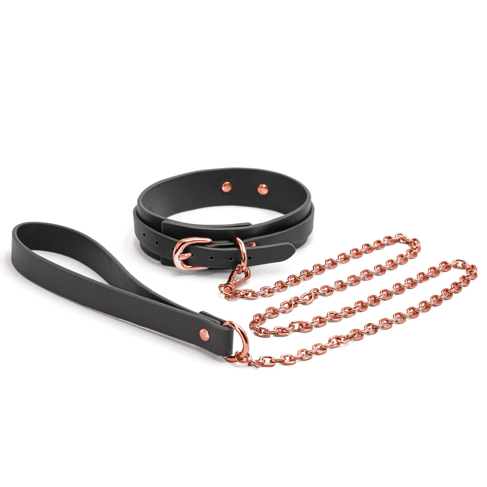 Bondage Couture Collar &amp; Leash - Black