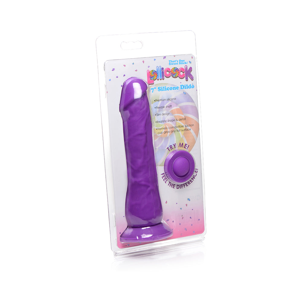 Lollicock Silicone Dildo Without Balls 7 In. Grape