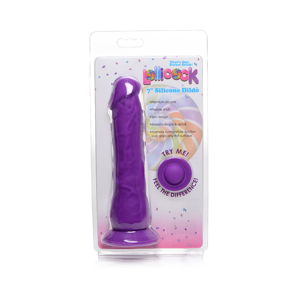 Lollicock Silicone Dildo Without Balls 7 In. Grape