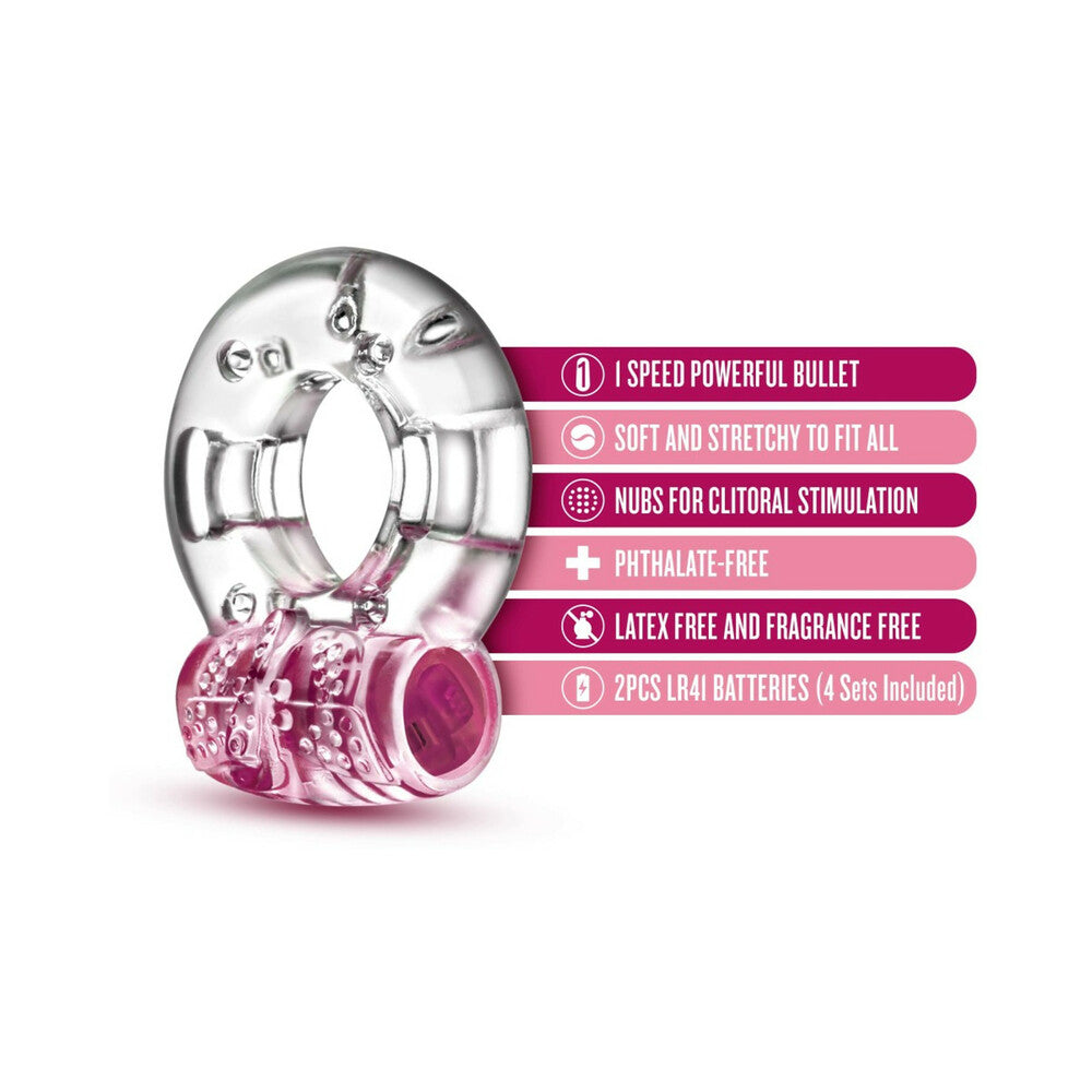 Play With Me - Arouser Vibrating C-Ring - Pink